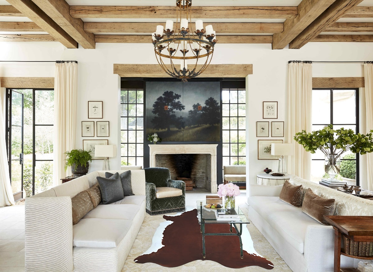 Hereford XX-Large Brazilian Cowhide Rug 8'1"H x 7'0"W #A45346 by Hudson Hides
