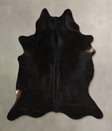 Solid Black X-Large Brazilian Cowhide Rug 7'0"H x 6'4"W #A45356 by Hudson Hides