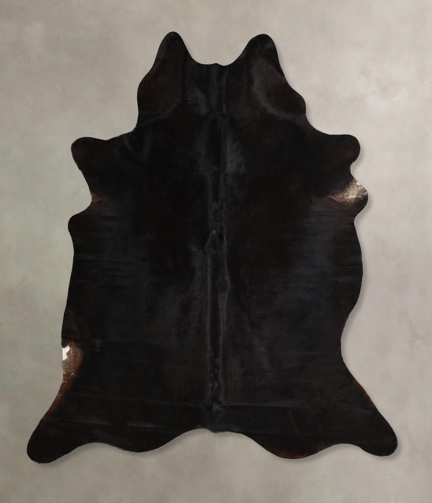 Solid Black X-Large Brazilian Cowhide Rug 7'0"H x 6'4"W #A45356 by Hudson Hides