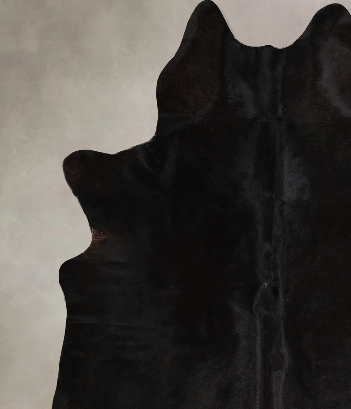 Solid Black X-Large Brazilian Cowhide Rug 7'0"H x 6'4"W #A45356 by Hudson Hides