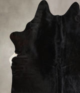 Solid Black X-Large Brazilian Cowhide Rug 7'0"H x 6'5"W #A45358 by Hudson Hides