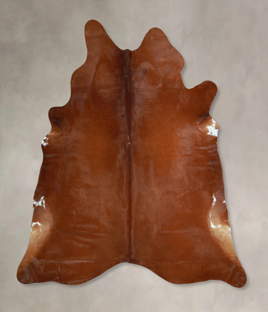 Solid Brown X-Large Brazilian Cowhide Rug 6'9"H x 6'3"W #A45371 by Hudson Hides