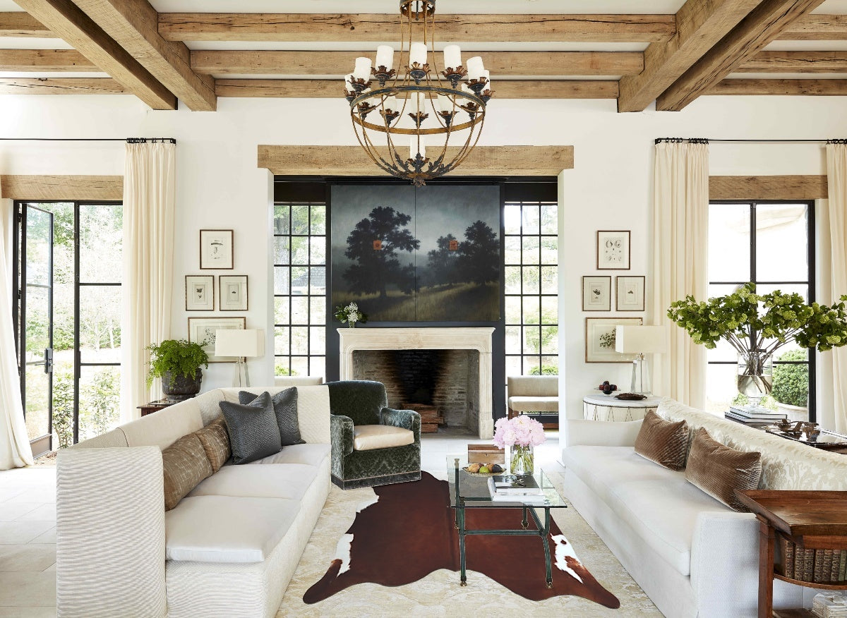 Brown and White Regular Cowhide Rug #A45387