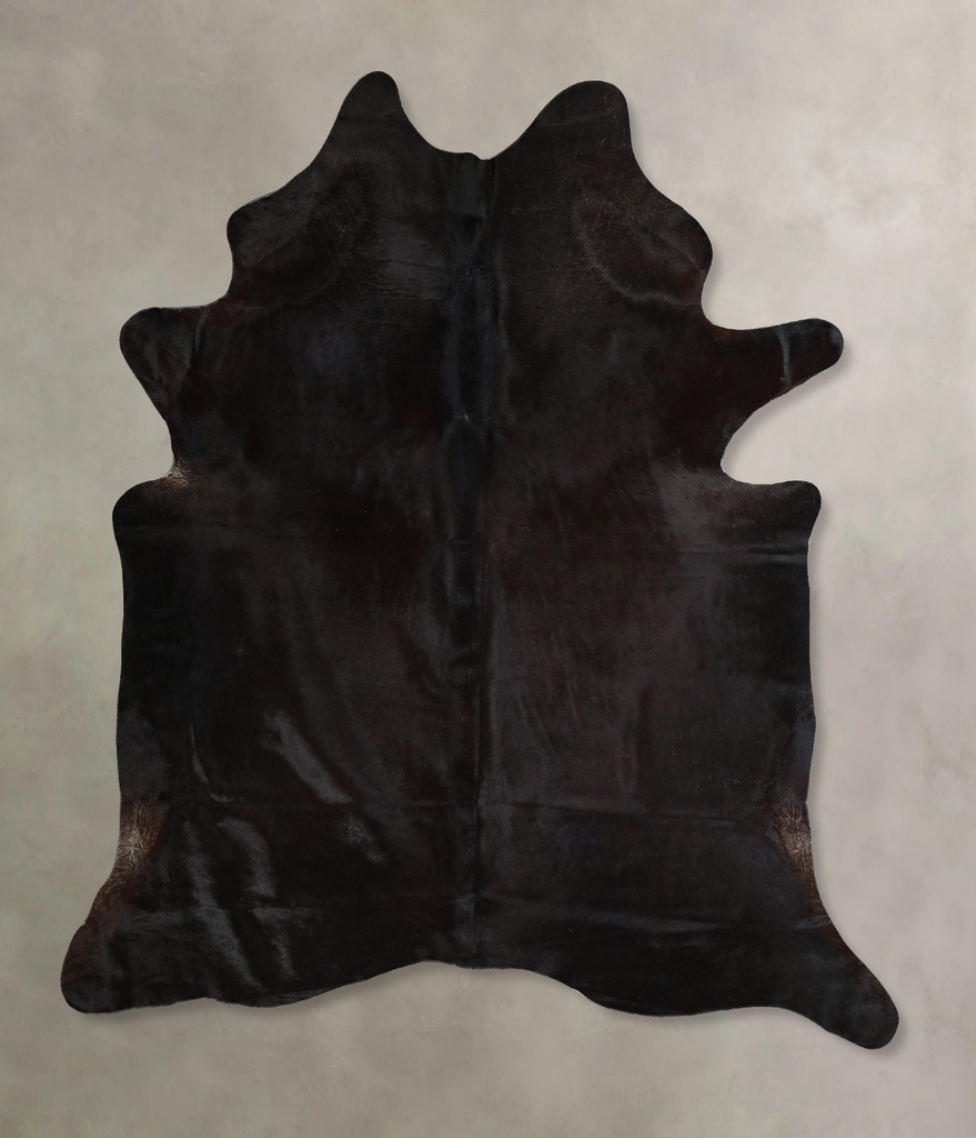 Solid Black X-Large Brazilian Cowhide Rug 7'4"H x 6'0"W #A45392 by Hudson Hides