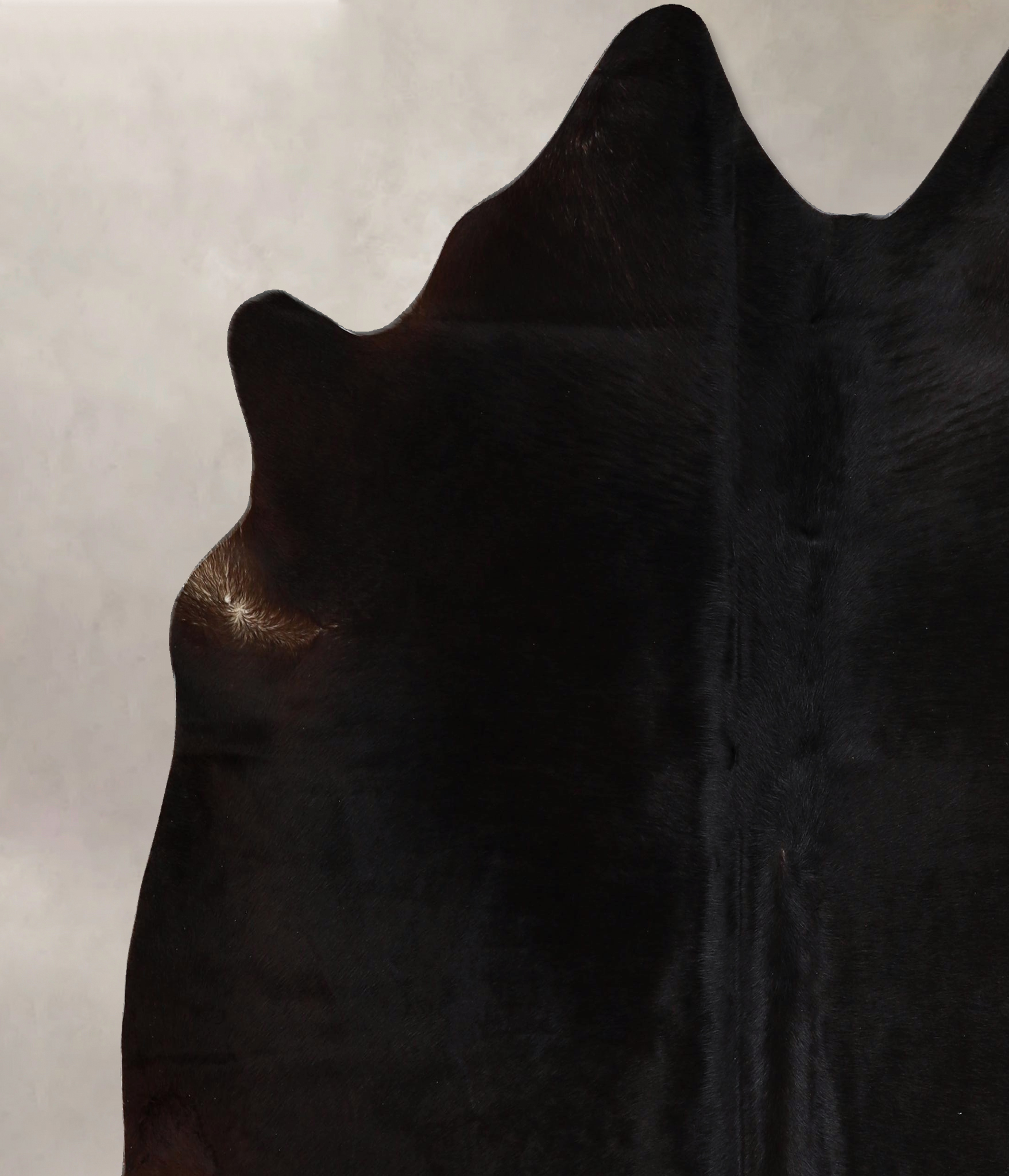 Solid Black Cowhide Rug #A45399