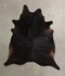 Solid Black X-Large Brazilian Cowhide Rug 7'3
