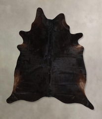Solid Black X-Large Brazilian Cowhide Rug 7'3