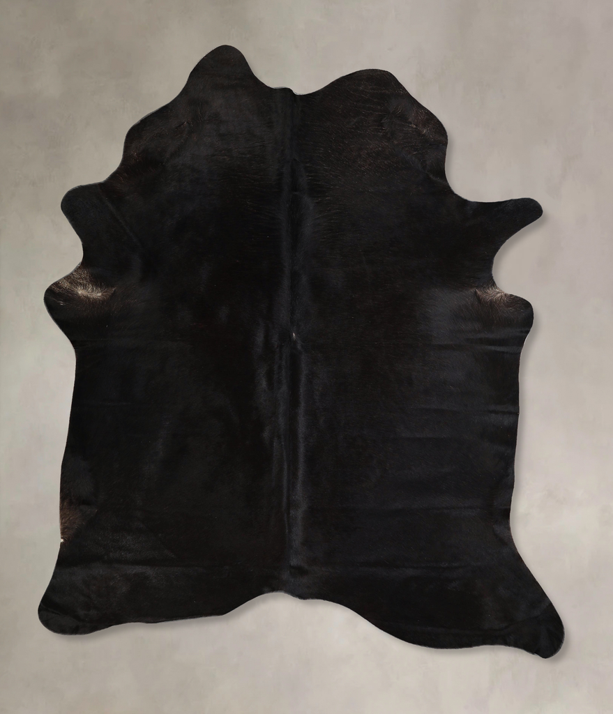 Solid Black X-Large Brazilian Cowhide Rug 7'3"H x 5'9"W #A45402 by Hudson Hides
