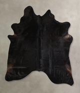 Solid Black X-Large Brazilian Cowhide Rug 6'11"H x 6'1"W #A45403 by Hudson Hides