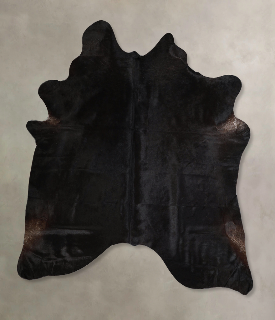 Solid Black X-Large Brazilian Cowhide Rug 6'11"H x 6'1"W #A45403 by Hudson Hides