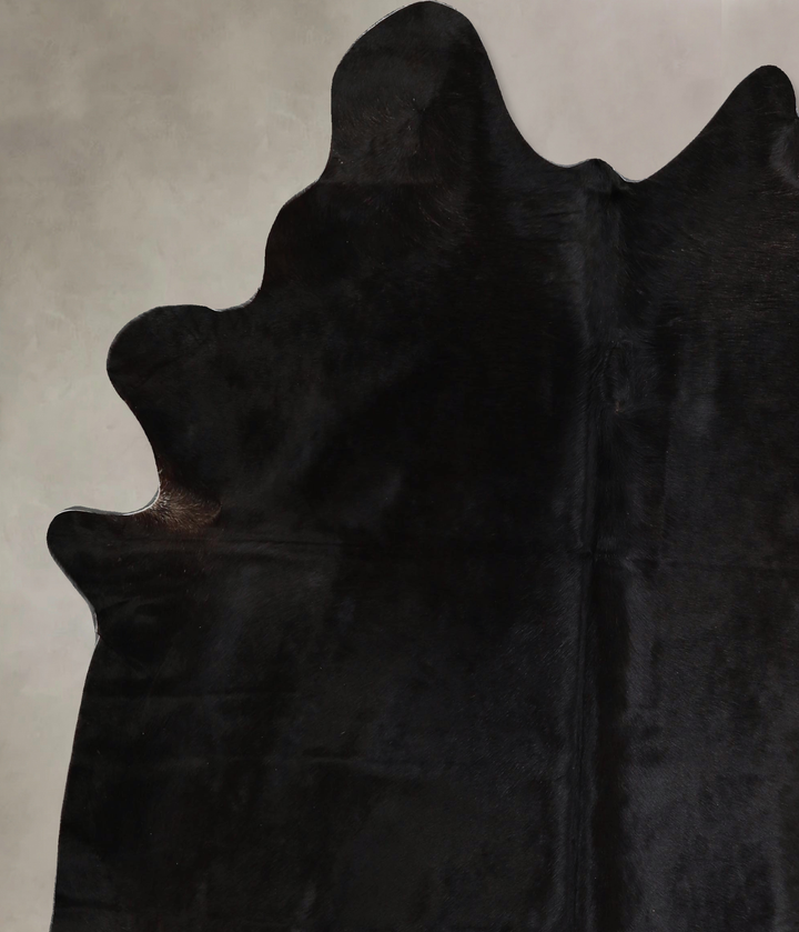 Solid Black X-Large Brazilian Cowhide Rug 6'11"H x 6'1"W #A45403 by Hudson Hides