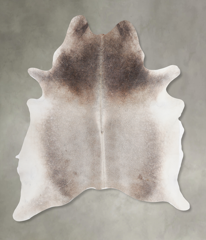 Grey with Beige X-Large Brazilian Cowhide Rug 6'11"H x 6'5"W #A4542 by Hudson Hides