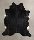 Solid Black X-Large Brazilian Cowhide Rug 7'0"H x 5'11"W #A45422 by Hudson Hides