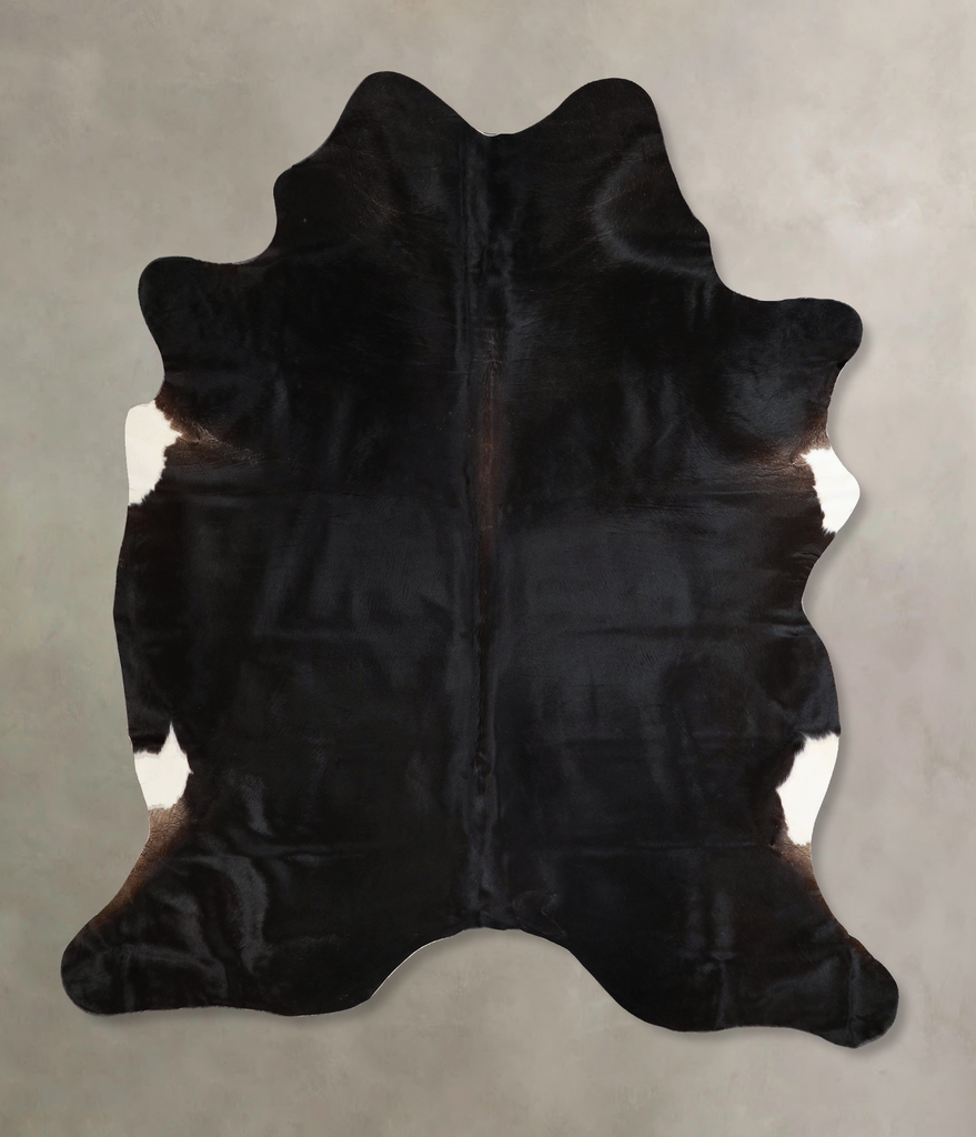 Solid Black X-Large Brazilian Cowhide Rug 7'0"H x 5'11"W #A45422 by Hudson Hides
