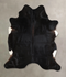 Solid Black X-Large Brazilian Cowhide Rug 7'0