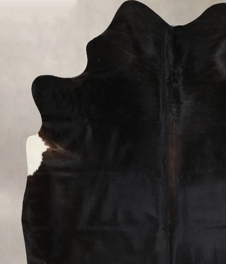 Solid Black X-Large Brazilian Cowhide Rug 7'0"H x 5'11"W #A45422 by Hudson Hides