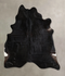 Solid Black X-Large Brazilian Cowhide Rug 7'2
