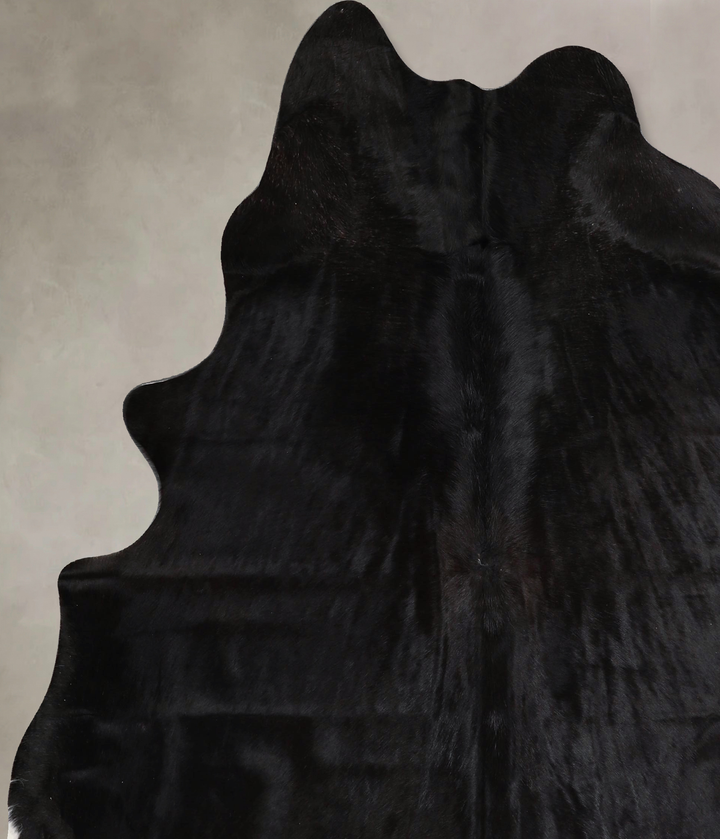 Solid Black X-Large Brazilian Cowhide Rug 7'2"H x 5'11"W #A45434 by Hudson Hides