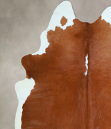 Brown and White Regular X-Large Brazilian Cowhide Rug 7'2"H x 6'0"W #A45440 by Hudson Hides