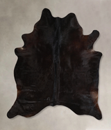 Solid Black X-Large Brazilian Cowhide Rug 6'11"H x 6'2"W #A45451 by Hudson Hides