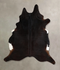 Solid Black X-Large Brazilian Cowhide Rug 7'3