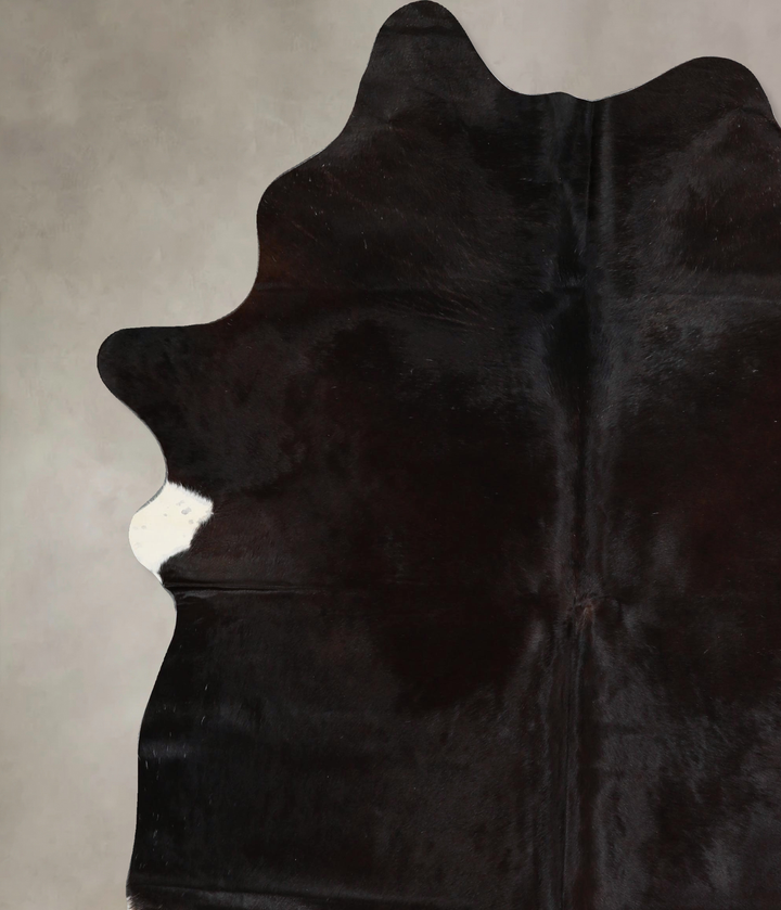 Solid Black X-Large Brazilian Cowhide Rug 7'4"H x 6'2"W #A45455 by Hudson Hides