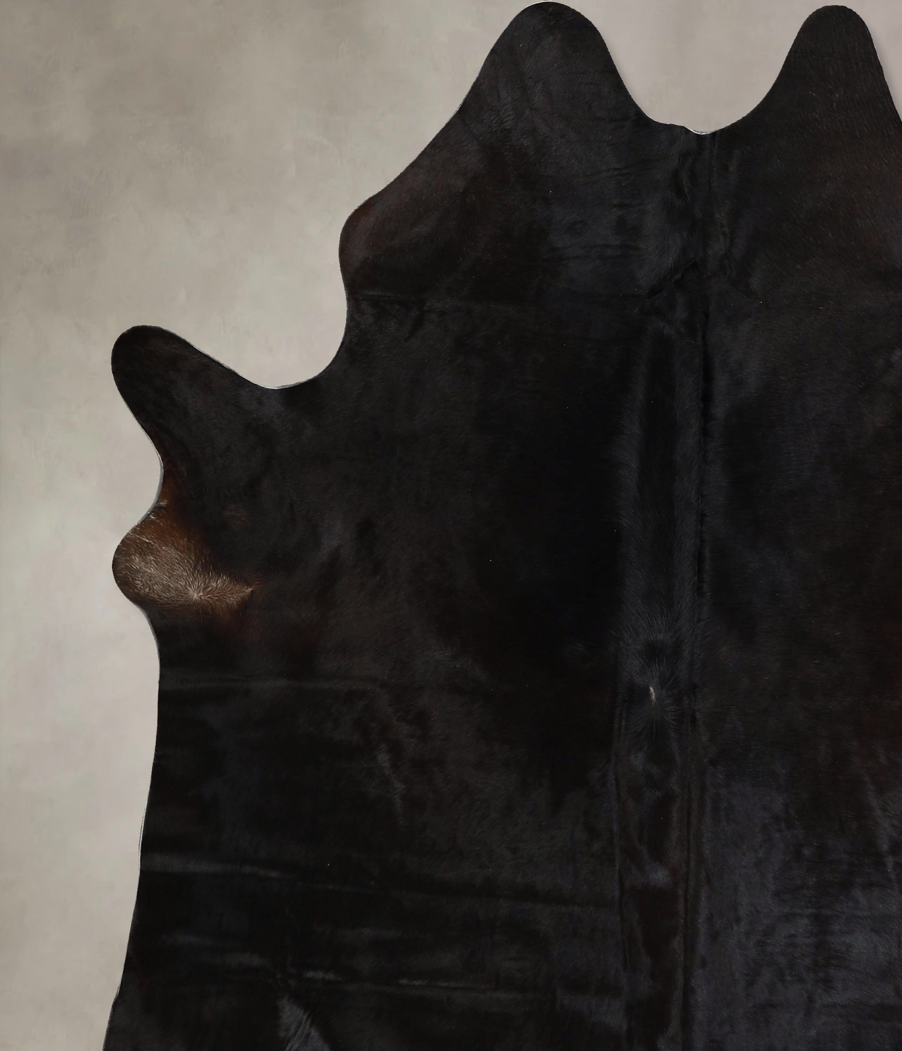 Solid Black Cowhide Rug #A45466