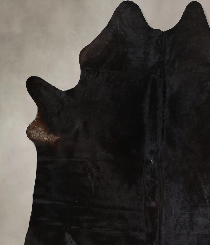 Solid Black X-Large Brazilian Cowhide Rug 6'11"H x 6'4"W #A45466 by Hudson Hides