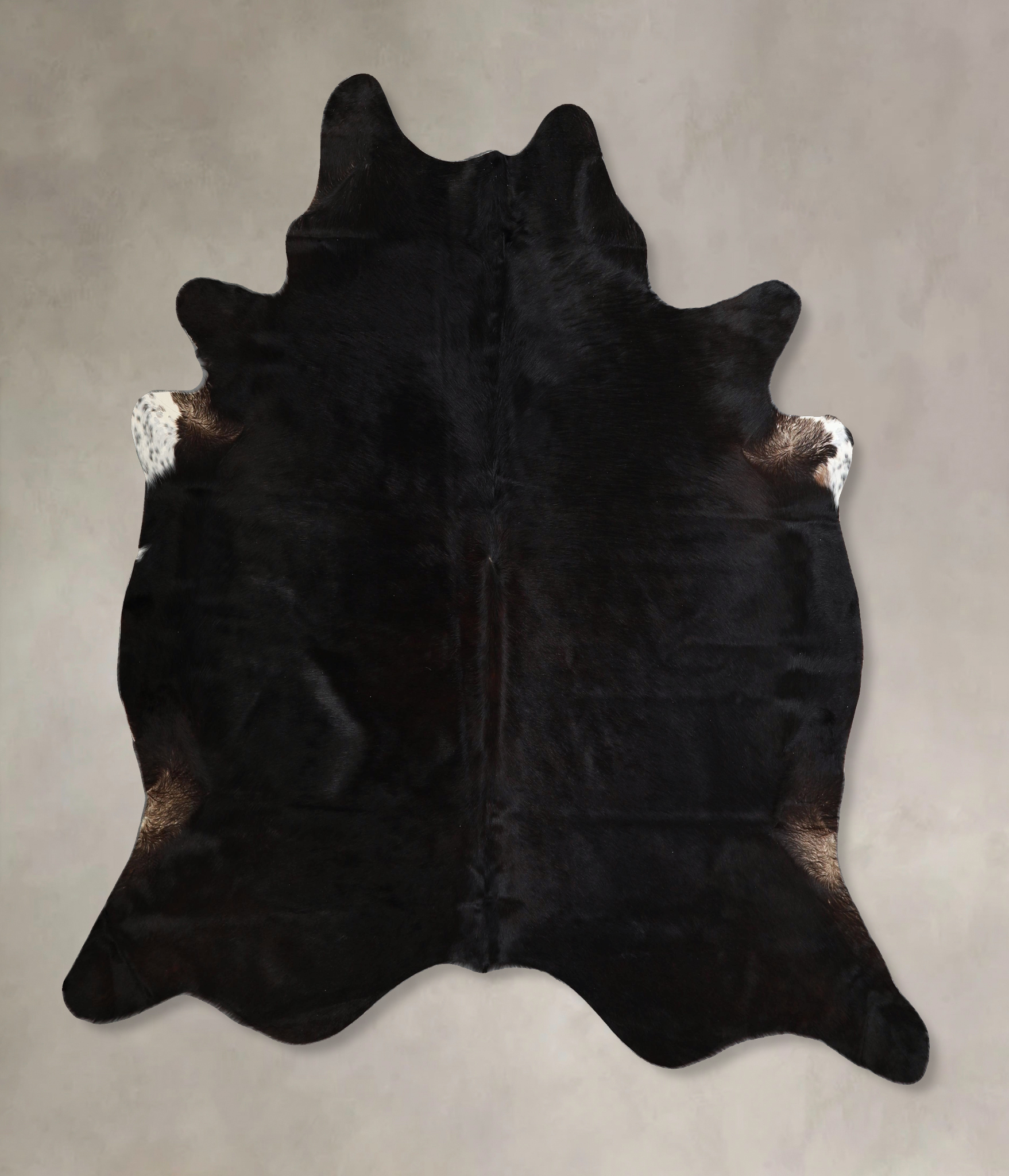 Solid Black Cowhide Rug #A45467