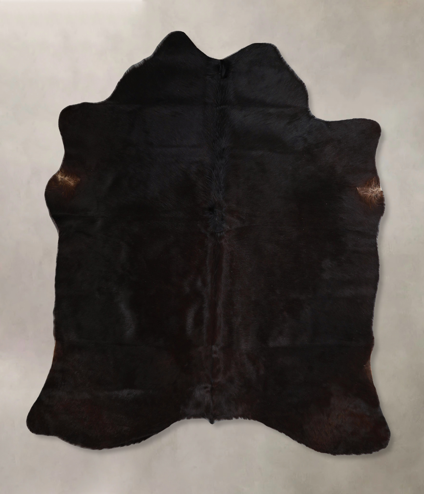 Solid Black Cowhide Rug #A45468