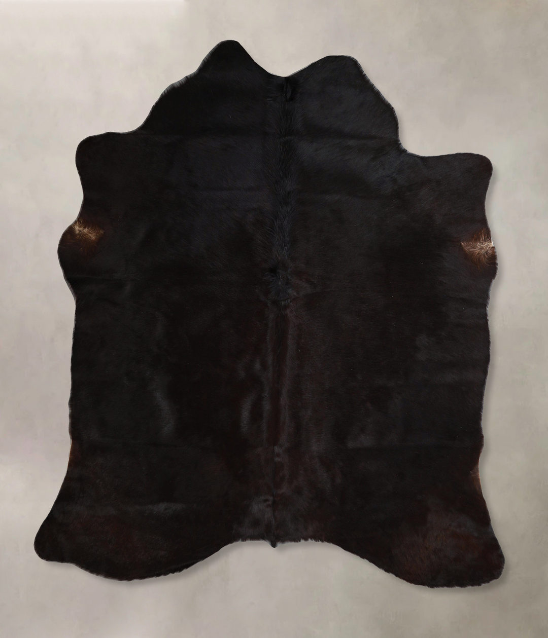 Solid Black Large Brazilian Cowhide Rug 6'8"H x 5'11"W #A45468 by Huds