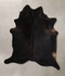 Solid Black X-Large Brazilian Cowhide Rug 7'4