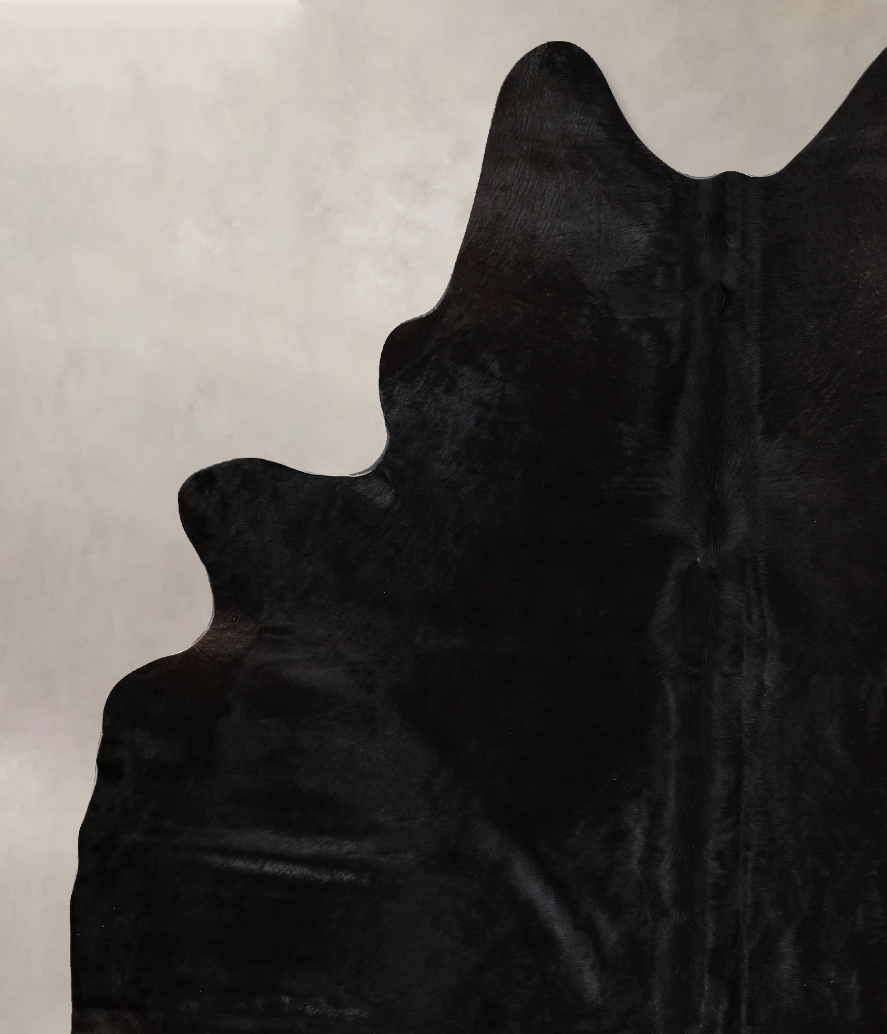 Solid Black Cowhide Rug #A45470