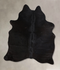 Solid Black Large Brazilian Cowhide Rug 6'6