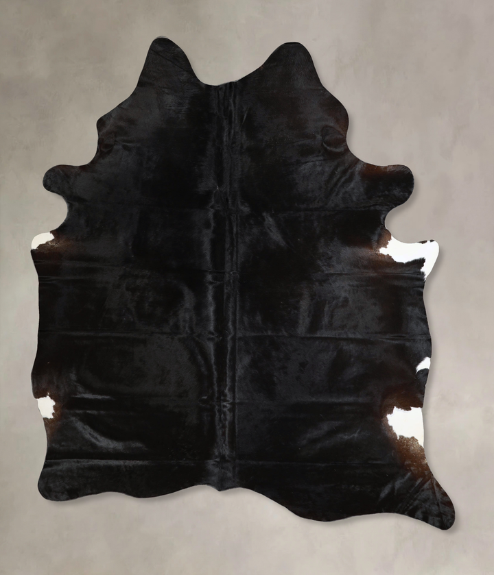 Solid Black X-Large Brazilian Cowhide Rug 7'7"H x 5'11"W #A45495 by Hudson Hides