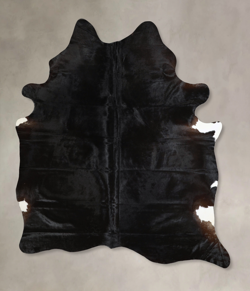 Solid Black X-Large Brazilian Cowhide Rug 7'7"H x 5'11"W #A45495 by Hudson Hides