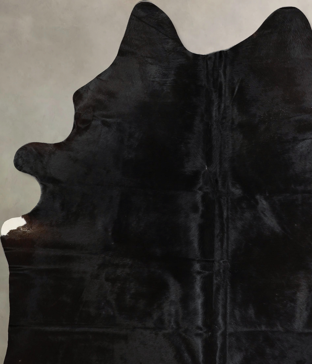 Solid Black X-Large Brazilian Cowhide Rug 7'7"H x 5'11"W #A45495 by Hu