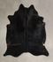 Solid Black Large Brazilian Cowhide Rug 6'8