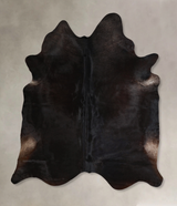 Solid Black X-Large Brazilian Cowhide Rug 7'3"H x 6'1"W #A45519 by Hudson Hides