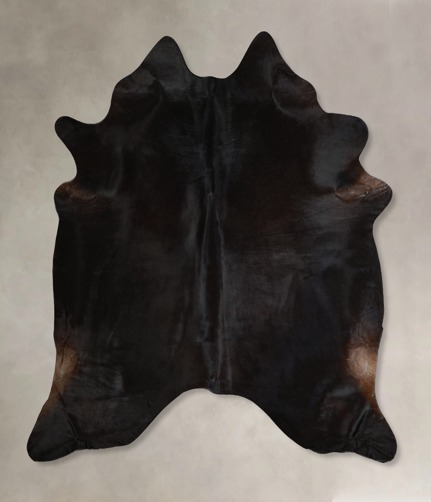 Solid Black X-Large Brazilian Cowhide Rug 6'11"H x 6'6"W #A45523 by Hudson Hides