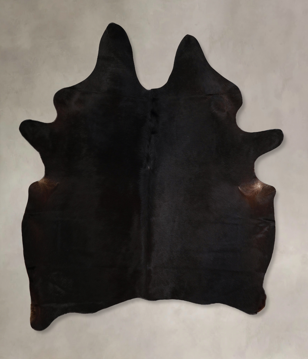 Solid Black X-Large Brazilian Cowhide Rug 7'3"H x 5'11"W #A45533 by Hu