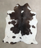 Chocolate and White Large Brazilian Cowhide Rug 6'7