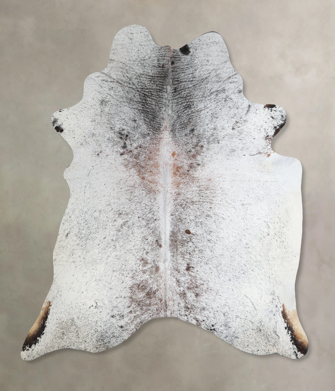 Salt and Pepper Brown Large Brazilian Cowhide Rug 6'10"H x 5'10"W #A45