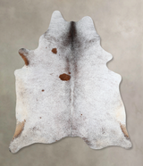 Salt and Pepper Brown X-Large Brazilian Cowhide Rug 7'0"H x 6'1"W #A45588 by Hudson Hides