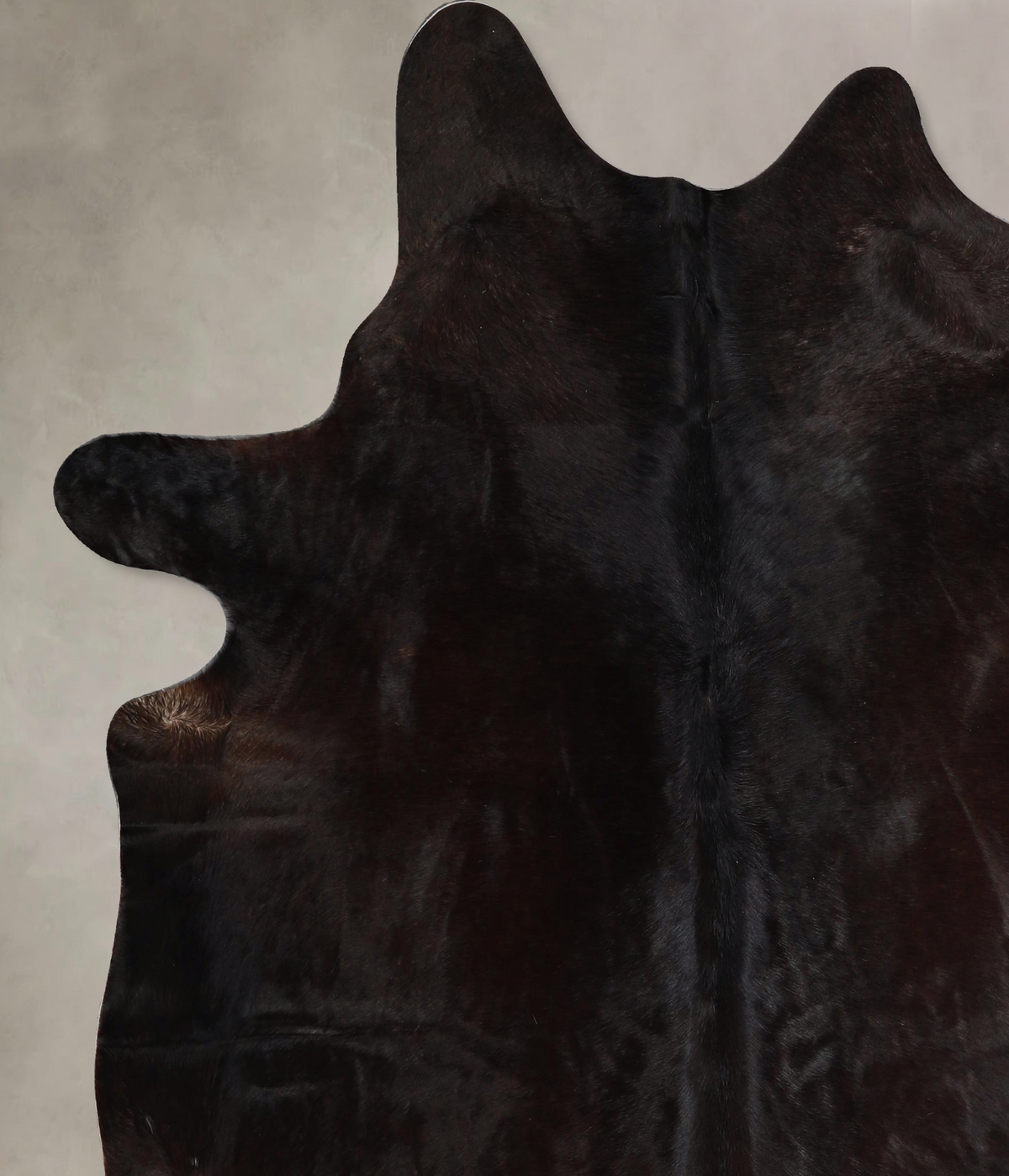 Solid Black X-Large Brazilian Cowhide Rug 7'1"H x 6'5"W #A45610 by Hudson Hides