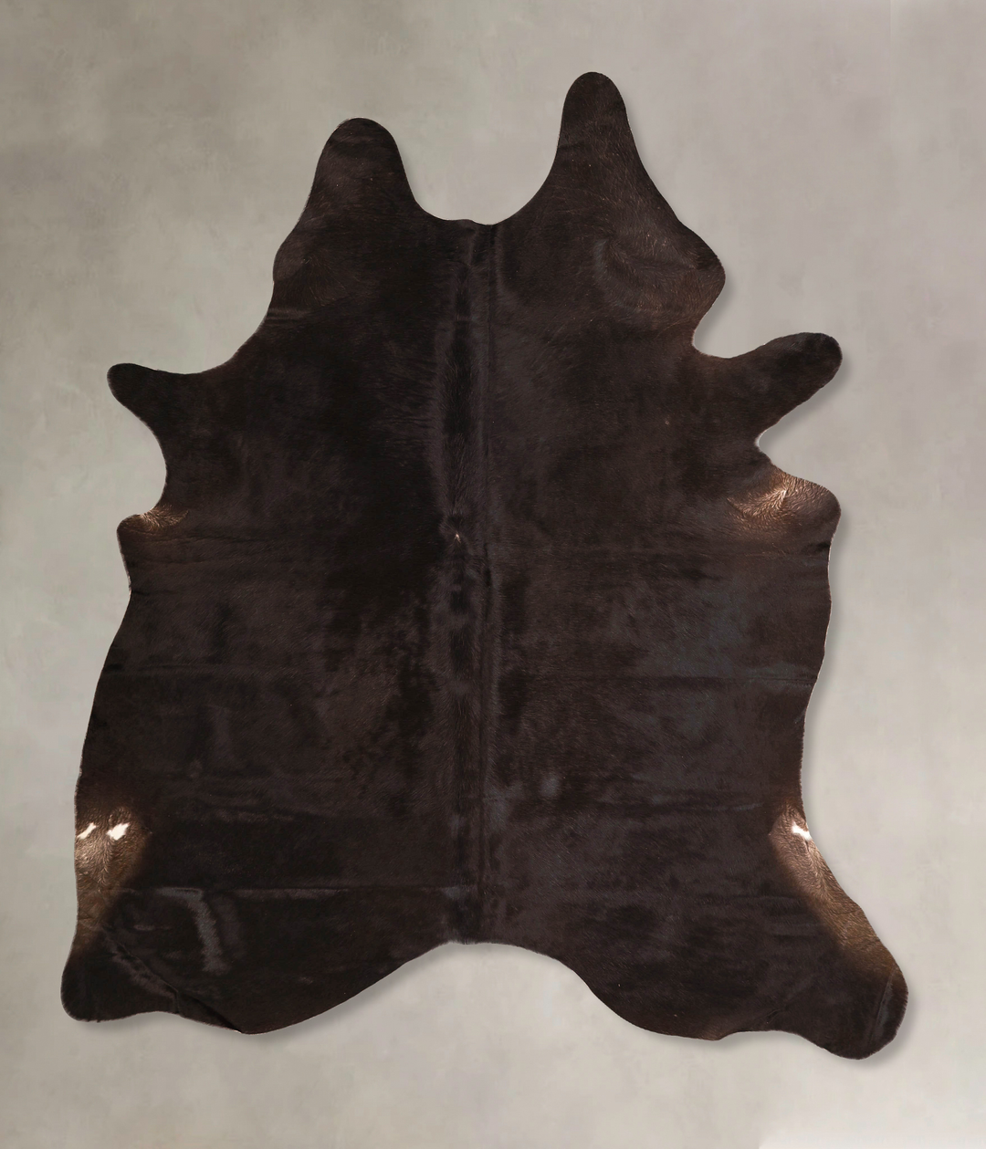 Solid Black X-Large Brazilian Cowhide Rug 7'4"H x 6'1"W #A45614 by Hud