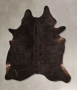 Solid Black X-Large Brazilian Cowhide Rug 7'4"H x 6'1"W #A45614 by Hudson Hides
