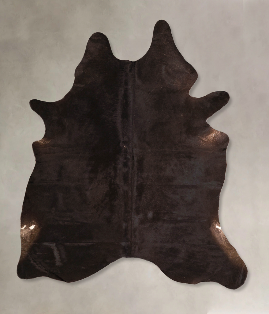 Solid Black X-Large Brazilian Cowhide Rug 7'4"H x 6'1"W #A45614 by Hudson Hides