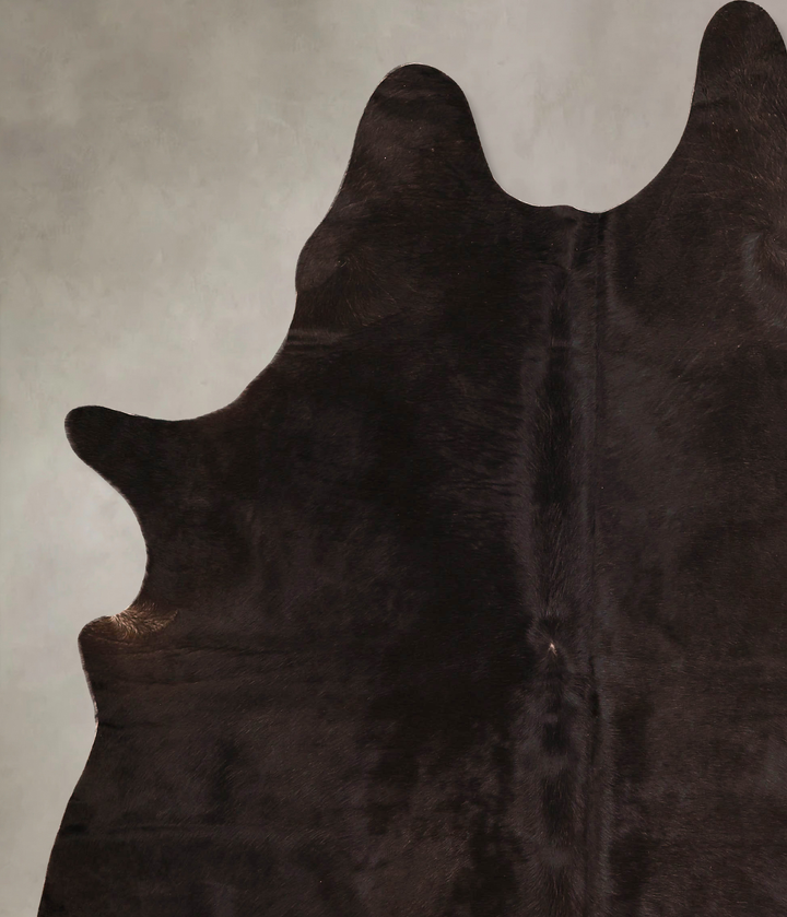 Solid Black X-Large Brazilian Cowhide Rug 7'4"H x 6'1"W #A45614 by Hudson Hides