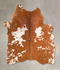 Brown and White Large Brazilian Cowhide Rug 5'10